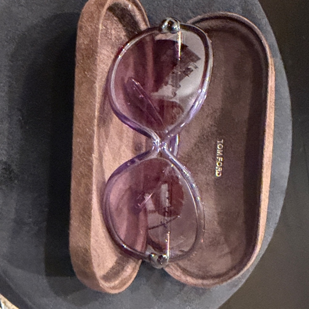 Tom Ford Translucent Purple Round Sunglasses - image 1